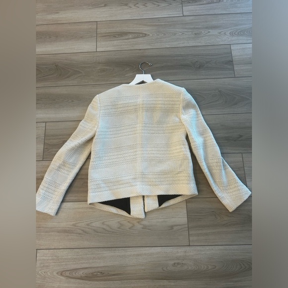 Sandro Cotton Ecru Zip Up Blazer Jacket - Picture 7 of 7